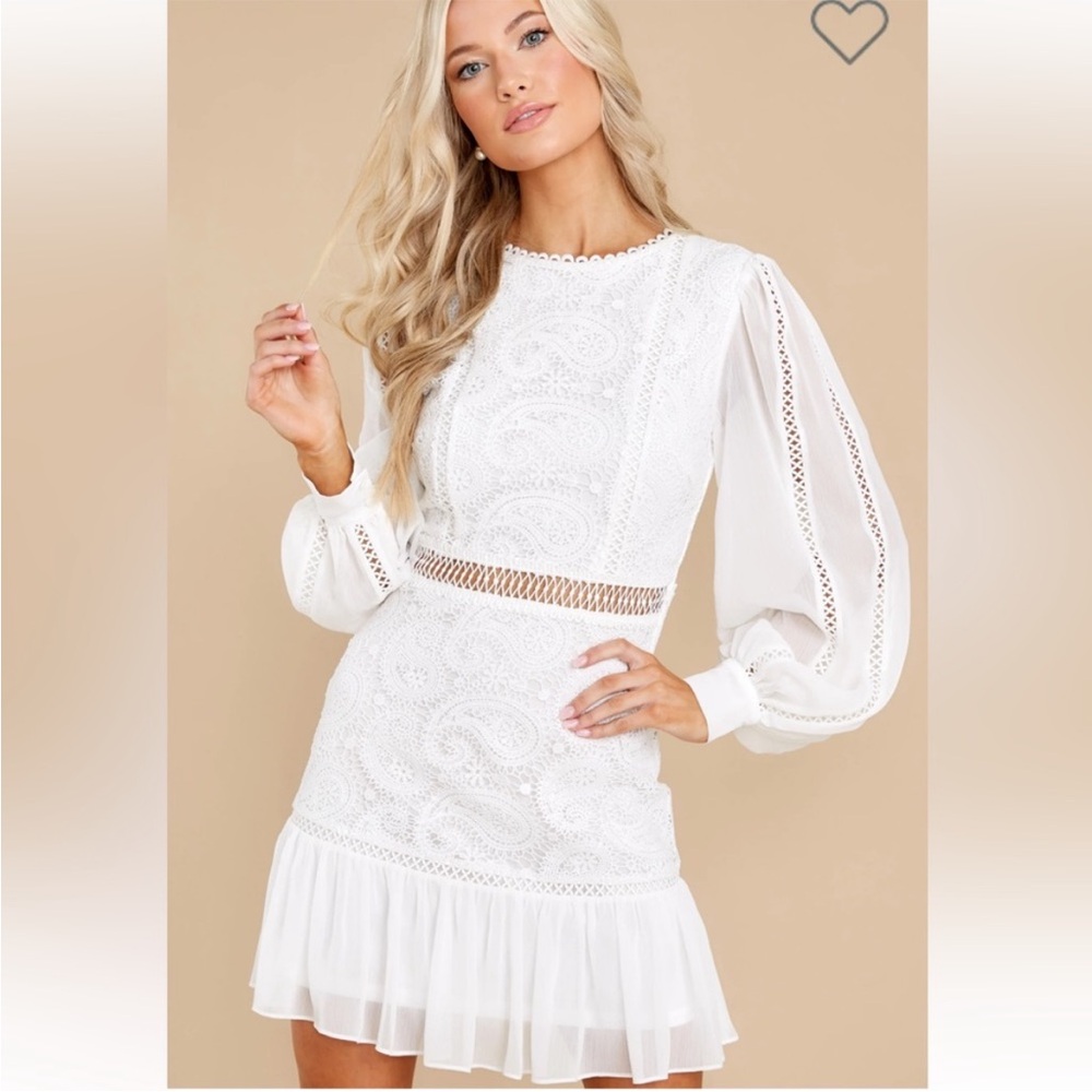 Womens White Lace Dress Size XS